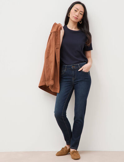 Jeans slim 7/8&egrave;me denim brut femme