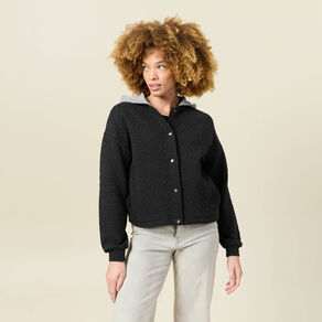 gilet a capuche noir femme Gilet à capuche noir femme