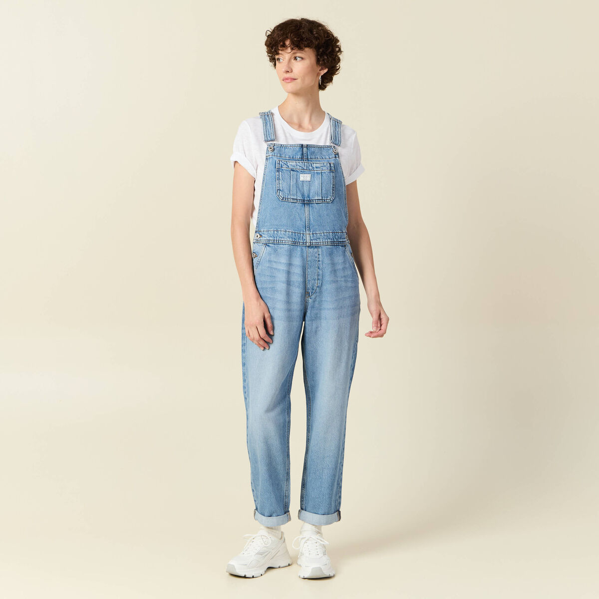 Salopette en jean denim stone femme