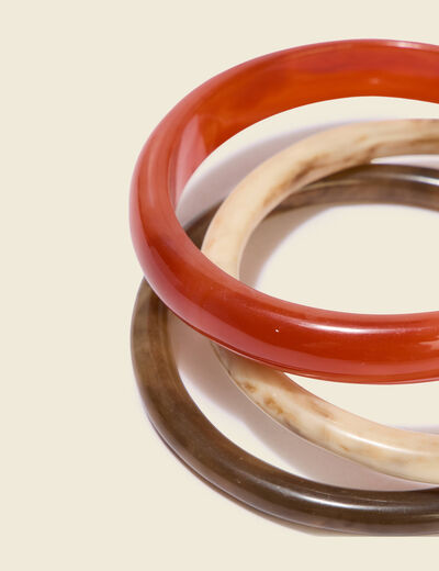 Lot de 3 bracelets rouge fonc&eacute; femme