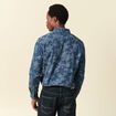 Chemise en coton manches longues bleu marine homme