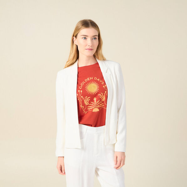 Veste blazer éco-responsable ecru femme