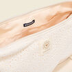 Sac bandouli&egrave;re en coton doubl&eacute; creme femme