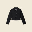 Veste courte boutonnée noir femme
