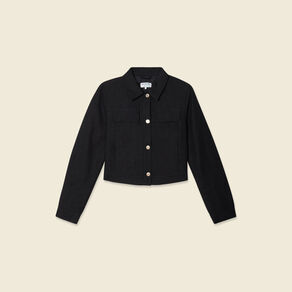 veste courte boutonnee noir femme Veste courte boutonnée noir femme