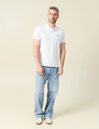 Polo manches courtes blanc homme