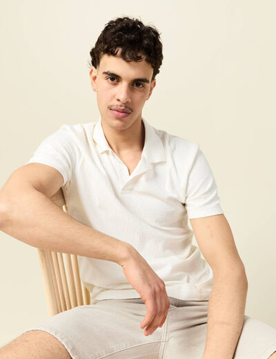 Polo manches courtes ecru homme