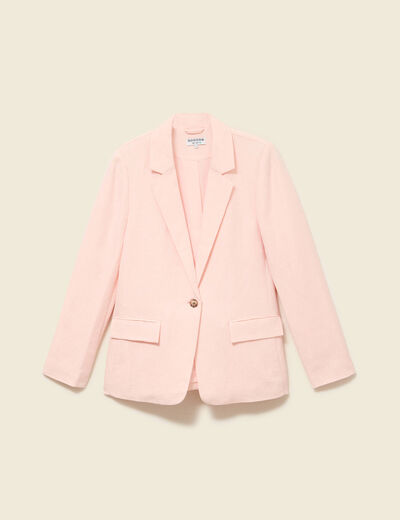 Veste blazer manches longues rose champagne femme