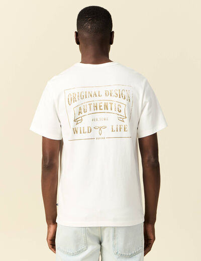 T-shirt manches courtes ecru homme
