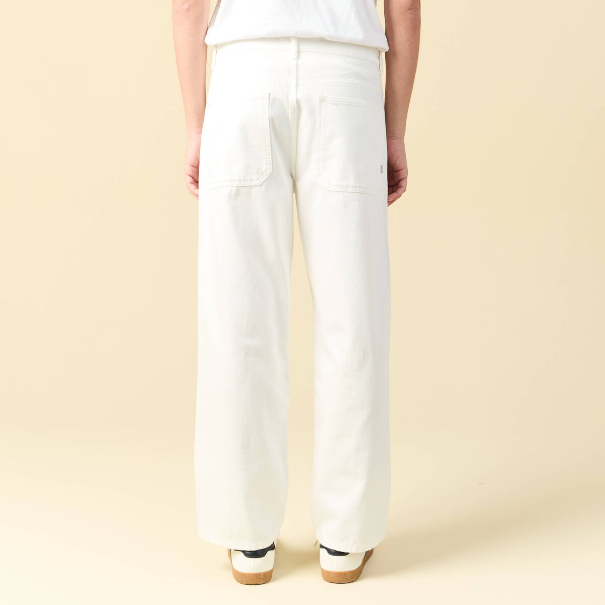 Jeans loose longueur 32 en coton denim blanc homme