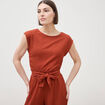 T-shirt ajust&eacute; sans manches marron cognac femme