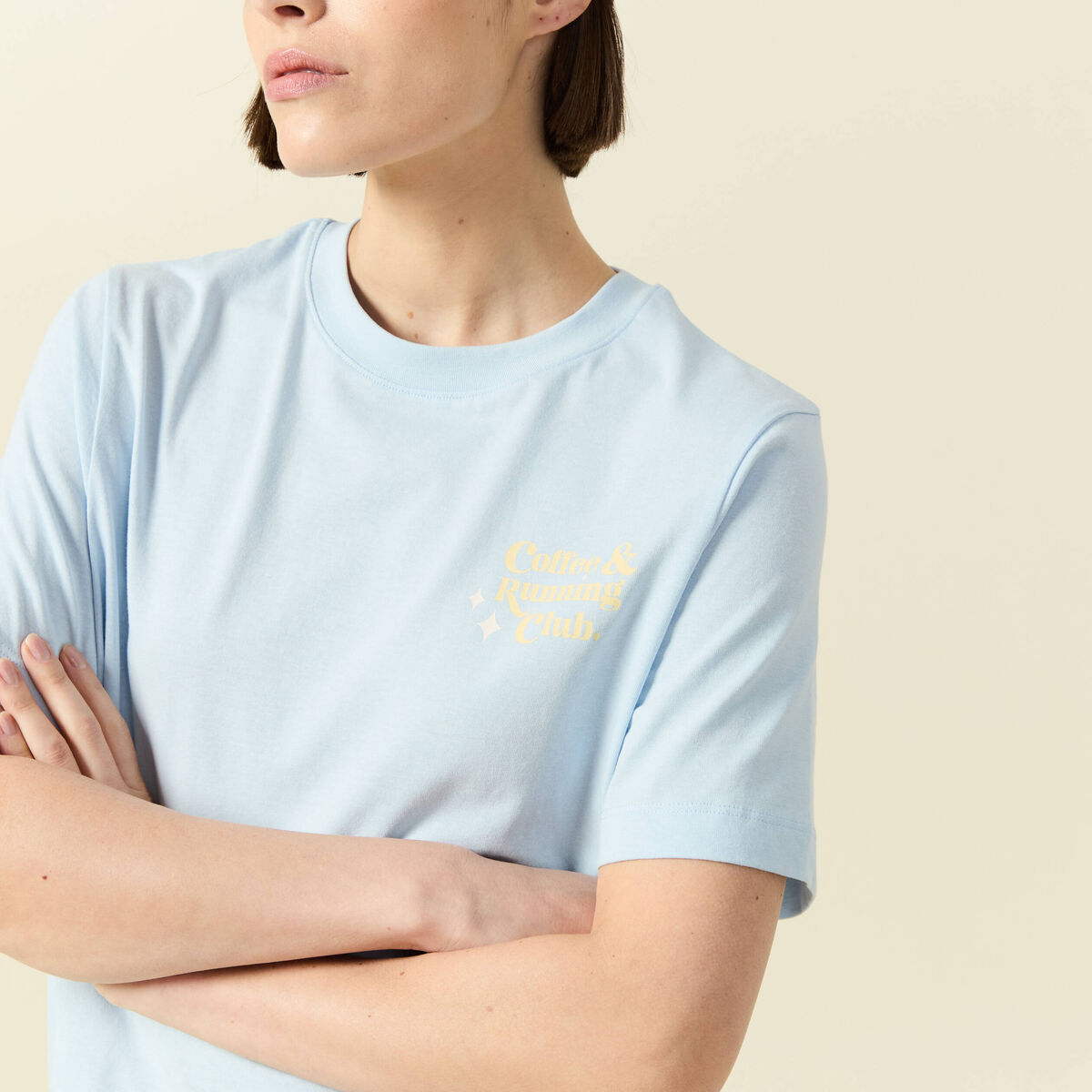 T-shirt en coton bleu clair femme