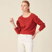 Pull manches longues sequins rouge foncé femme