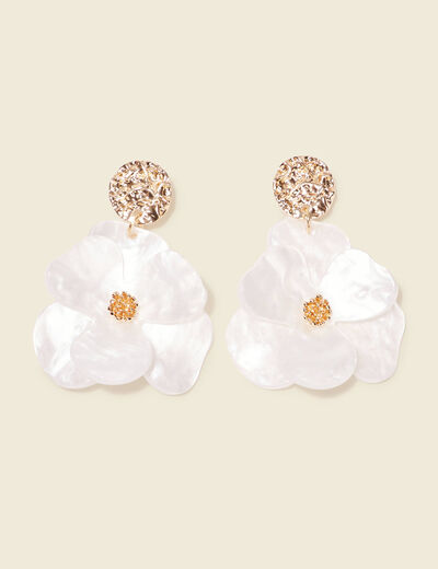 Boucles d'oreilles pendantes blanc femme