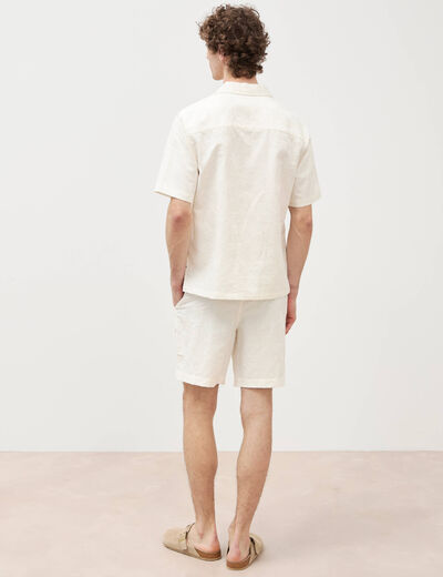 Chemise boyfriend manches courtes ecru homme