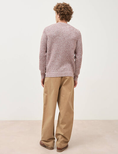 Pull manches longues marron fonc&eacute; homme