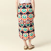 Jupe longue droite fendue orange femme