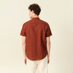 Chemise manches courtes marron cognac homme