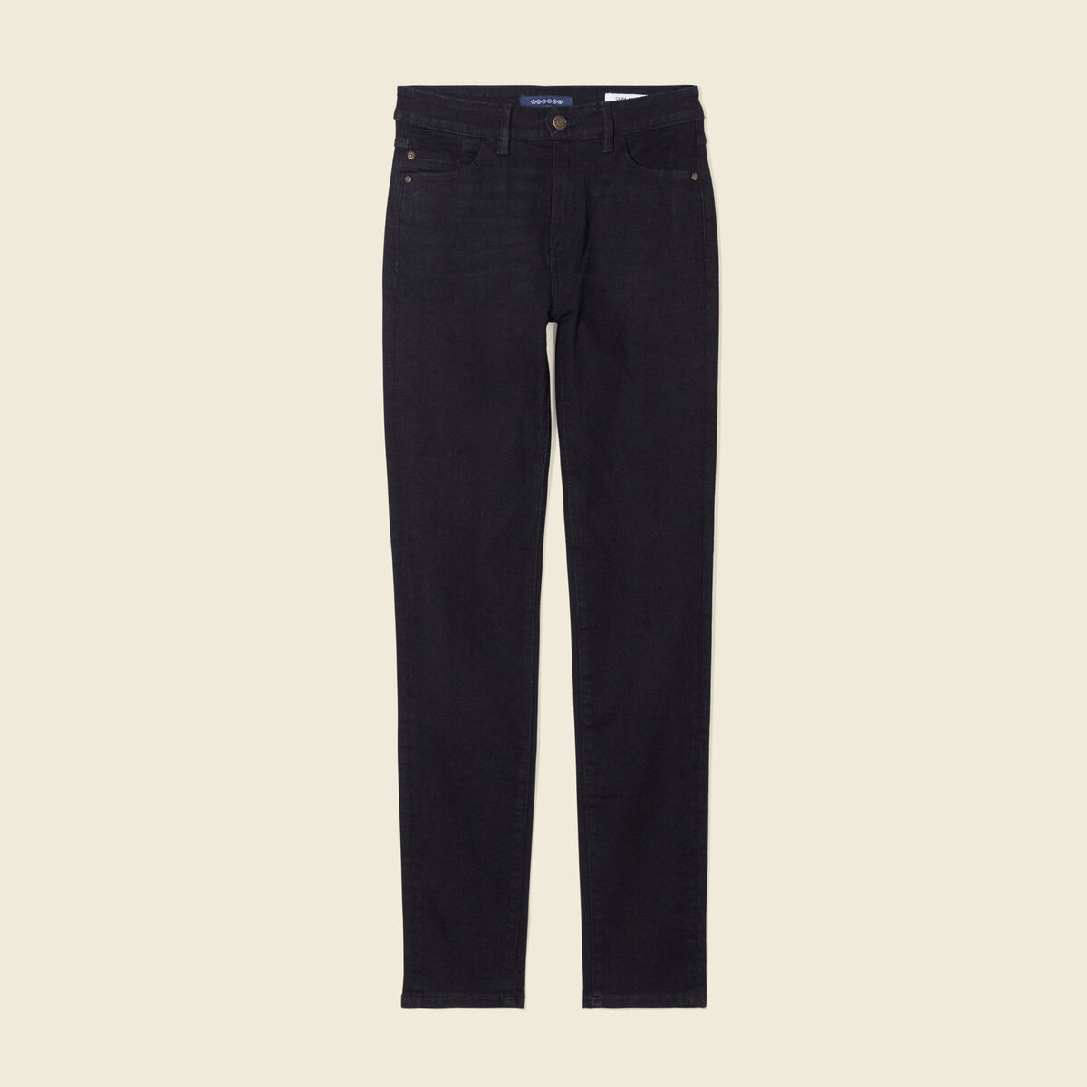 Jeans slim taille haute denim noir femme