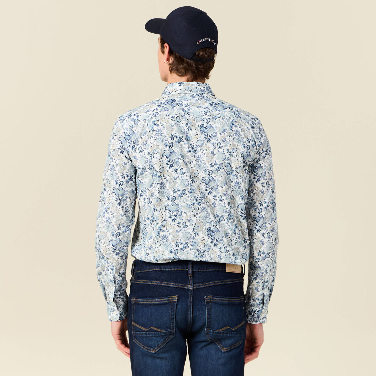 Chemise à manches longues blanc homme
