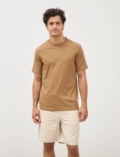 T-shirt ras de cou manches courtes vert kaki homme