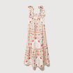 Robe bretelles col carr&eacute; fluide blanc femme