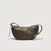 Sac bandouli&egrave;re tress&eacute; avec doublure vert olive femme