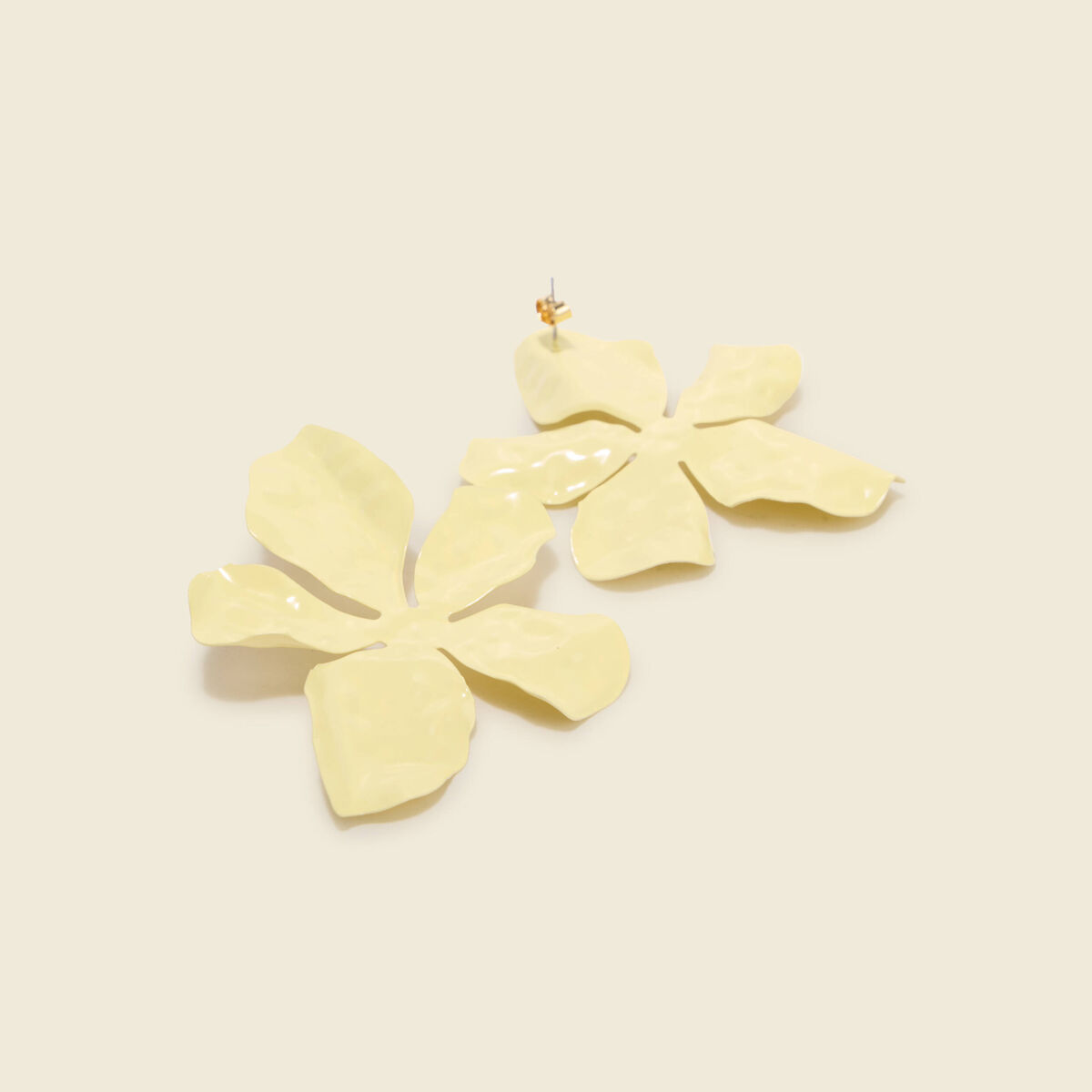 Boucles d'oreilles jaune pastel femme