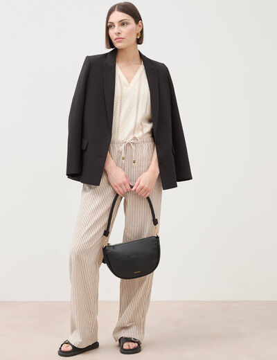 Pantalon taille standard ecru femme