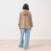 Caban oversize court &agrave; capuche beige femme