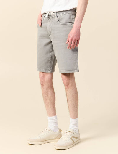 Bermuda éco-responsable denim gris homme