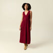 Robe longue droite boutons rouge femme
