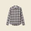 Chemise manches longues en coton vert kaki homme