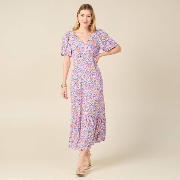robe longue evasee rose femme Robe longue évasée rose femme