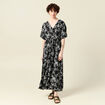 Robe longue droite dos en V noir femme