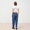 Jeans barrel taille haute 7/8&egrave;me denim brut femme