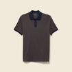 Polo col polo manches courtes en coton vert kaki homme