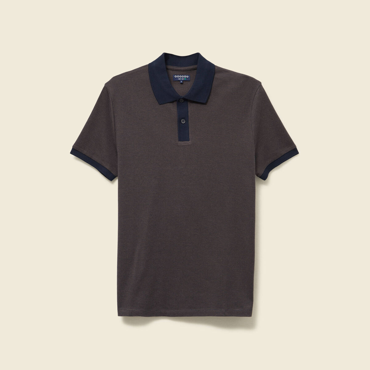 Polo col polo manches courtes en coton vert kaki homme