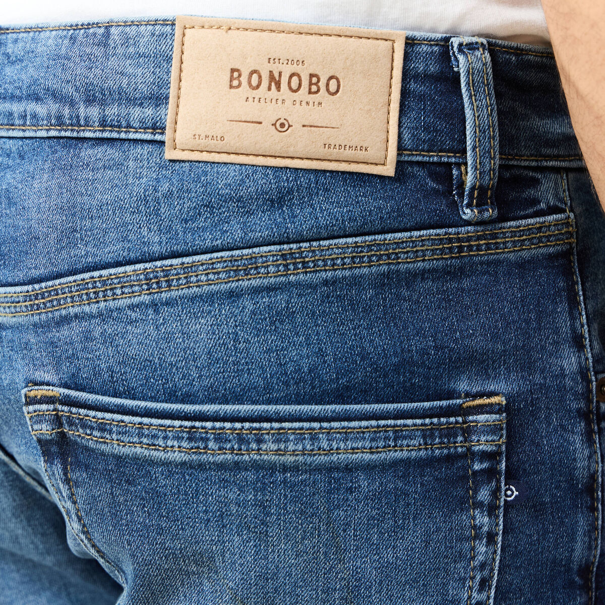 Jeans straight éco-responsable denim stone homme