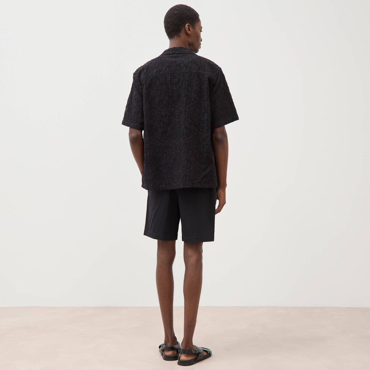 Chemise boyfriend en coton noir homme
