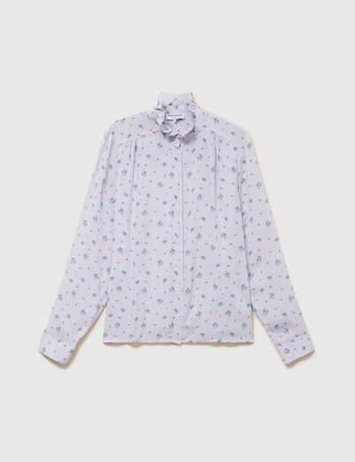 Chemise droite manches longues bleu ciel femme