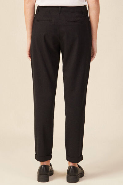 Pantalon paperbag noir femme