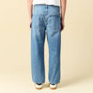 Jeans loose longueur 32 en coton denim bleach homme