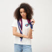 T-shirt droit col rond manches courtes ecru femme