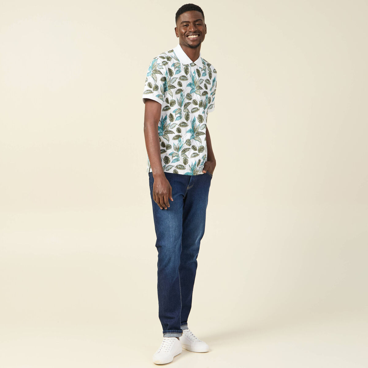 Polo éco-responsable blanc homme
