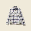Surchemise oversize courte doubl&eacute;e bleu marine homme