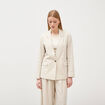 Blazer manches longues col tailleur sable femme