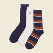 Lot 3 paires chaussettes bleu marine homme
