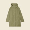 Parka longue à capuche vert kaki femme
