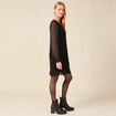 Robe trapèze plissée noir femme